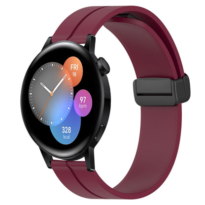 Bracelet de montre en silicone à fermoir magnétique de couleur unie de 22 mm, For Huawei Watch GT3 Pro 46mm, For Huawei Watch GT3 46mm, For Huawei Watch GT Runner, For Huawei Watch 3, For Huawei Watch 3 Pro, For Huawei GT2 Pro