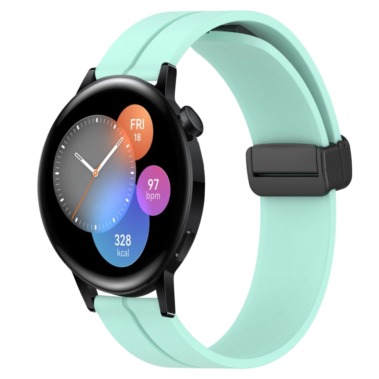 Bracelet de montre en silicone à fermoir magnétique de couleur unie de 22 mm, For Huawei Watch GT3 Pro 46mm, For Huawei Watch GT3 46mm, For Huawei Watch GT Runner, For Huawei Watch 3, For Huawei Watch 3 Pro, For Huawei GT2 Pro