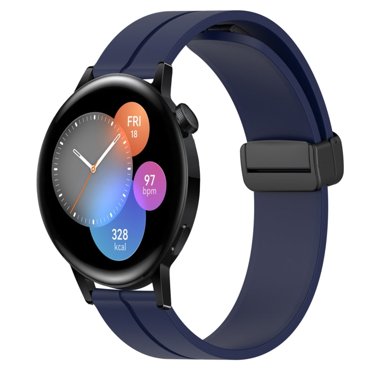Bracelet de montre en silicone à fermoir magnétique de couleur unie de 22 mm, For Huawei Watch GT3 Pro 46mm, For Huawei Watch GT3 46mm, For Huawei Watch GT Runner, For Huawei Watch 3, For Huawei Watch 3 Pro, For Huawei GT2 Pro