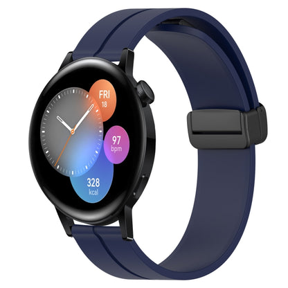 Bracelet de montre en silicone à fermoir magnétique de couleur unie de 22 mm, For Huawei Watch GT3 Pro 46mm, For Huawei Watch GT3 46mm, For Huawei Watch GT Runner, For Huawei Watch 3, For Huawei Watch 3 Pro, For Huawei GT2 Pro