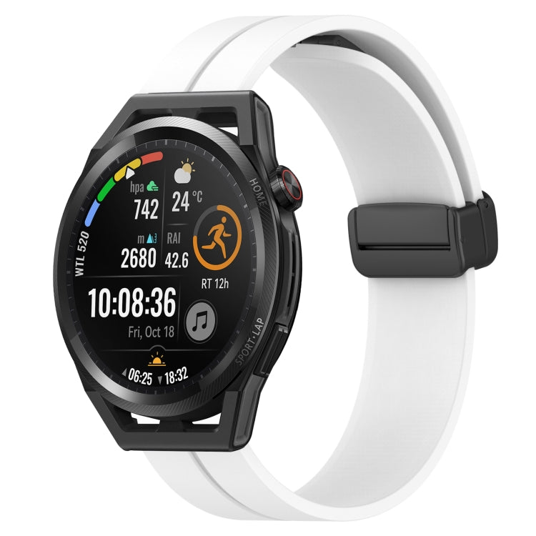 Bracelet de montre en silicone à fermoir magnétique de couleur unie de 22 mm, For Huawei Watch GT3 Pro 46mm, For Huawei Watch GT3 46mm, For Huawei Watch GT Runner, For Huawei Watch 3, For Huawei Watch 3 Pro, For Huawei GT2 Pro