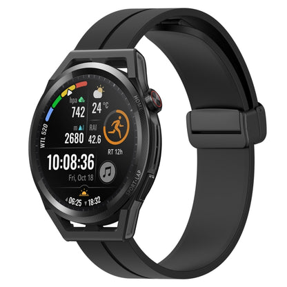 Bracelet de montre en silicone à fermoir magnétique de couleur unie de 22 mm, For Huawei Watch GT3 Pro 46mm, For Huawei Watch GT3 46mm, For Huawei Watch GT Runner, For Huawei Watch 3, For Huawei Watch 3 Pro, For Huawei GT2 Pro