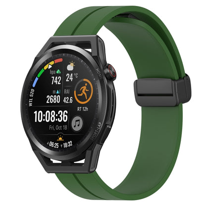 Bracelet de montre en silicone à fermoir magnétique de couleur unie de 22 mm, For Huawei Watch GT3 Pro 46mm, For Huawei Watch GT3 46mm, For Huawei Watch GT Runner, For Huawei Watch 3, For Huawei Watch 3 Pro, For Huawei GT2 Pro
