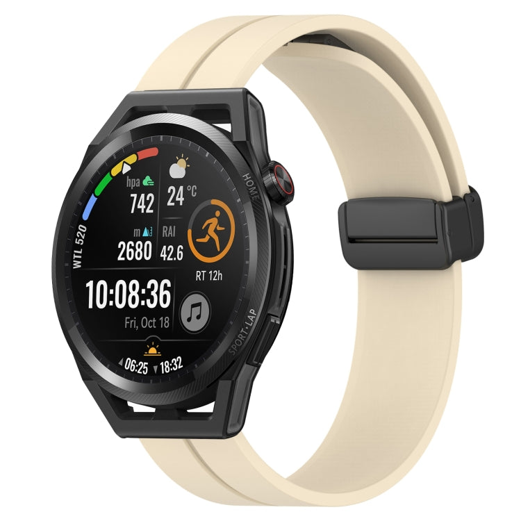 Bracelet de montre en silicone à fermoir magnétique de couleur unie de 22 mm, For Huawei Watch GT3 Pro 46mm, For Huawei Watch GT3 46mm, For Huawei Watch GT Runner, For Huawei Watch 3, For Huawei Watch 3 Pro, For Huawei GT2 Pro