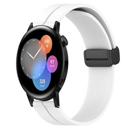 Bracelet de montre en silicone à fermoir magnétique de couleur unie de 22 mm, For Huawei Watch GT3 Pro 46mm, For Huawei Watch GT3 46mm, For Huawei Watch GT Runner, For Huawei Watch 3, For Huawei Watch 3 Pro, For Huawei GT2 Pro