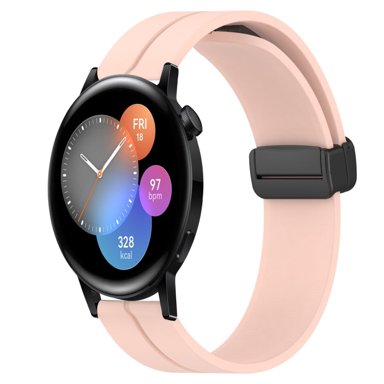 Bracelet de montre en silicone à fermoir magnétique de couleur unie de 22 mm, For Huawei Watch GT3 Pro 46mm, For Huawei Watch GT3 46mm, For Huawei Watch GT Runner, For Huawei Watch 3, For Huawei Watch 3 Pro, For Huawei GT2 Pro