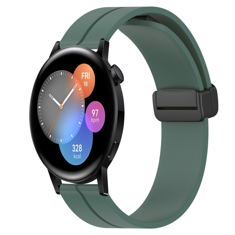 Bracelet de montre en silicone à fermoir magnétique de couleur unie de 22 mm, For Huawei Watch GT3 Pro 46mm, For Huawei Watch GT3 46mm, For Huawei Watch GT Runner, For Huawei Watch 3, For Huawei Watch 3 Pro, For Huawei GT2 Pro
