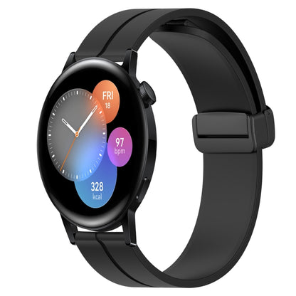 Bracelet de montre en silicone à fermoir magnétique de couleur unie de 22 mm, For Huawei Watch GT3 Pro 46mm, For Huawei Watch GT3 46mm, For Huawei Watch GT Runner, For Huawei Watch 3, For Huawei Watch 3 Pro, For Huawei GT2 Pro