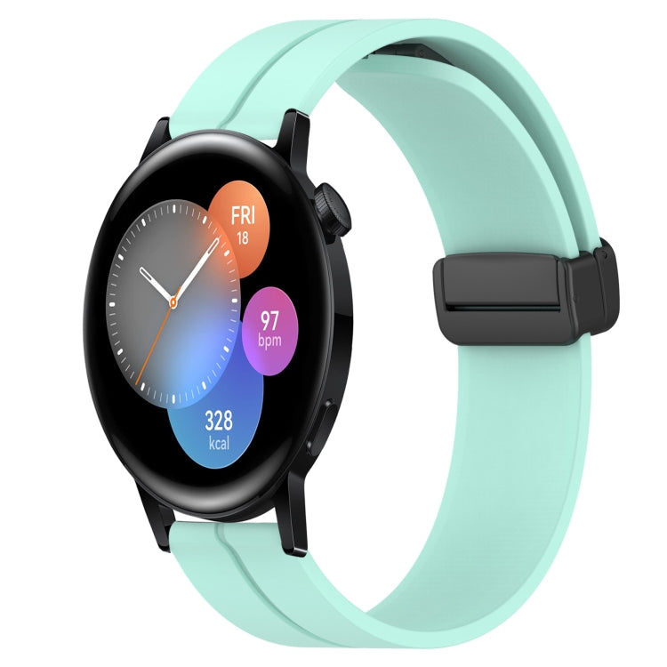 Bracelet de montre en silicone à fermoir magnétique de couleur unie de 22 mm, For Huawei Watch GT3 Pro 46mm, For Huawei Watch GT3 46mm, For Huawei Watch GT Runner, For Huawei Watch 3, For Huawei Watch 3 Pro, For Huawei GT2 Pro