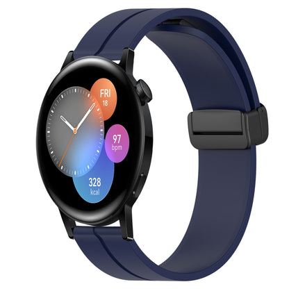 Bracelet de montre en silicone à fermoir magnétique de couleur unie de 22 mm, For Huawei Watch GT3 Pro 46mm, For Huawei Watch GT3 46mm, For Huawei Watch GT Runner, For Huawei Watch 3, For Huawei Watch 3 Pro, For Huawei GT2 Pro