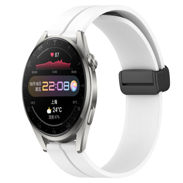 Bracelet de montre en silicone à fermoir magnétique de couleur unie de 22 mm, For Huawei Watch GT3 Pro 46mm, For Huawei Watch GT3 46mm, For Huawei Watch GT Runner, For Huawei Watch 3, For Huawei Watch 3 Pro, For Huawei GT2 Pro