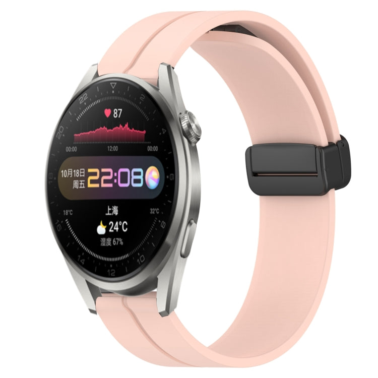 Bracelet de montre en silicone à fermoir magnétique de couleur unie de 22 mm, For Huawei Watch GT3 Pro 46mm, For Huawei Watch GT3 46mm, For Huawei Watch GT Runner, For Huawei Watch 3, For Huawei Watch 3 Pro, For Huawei GT2 Pro