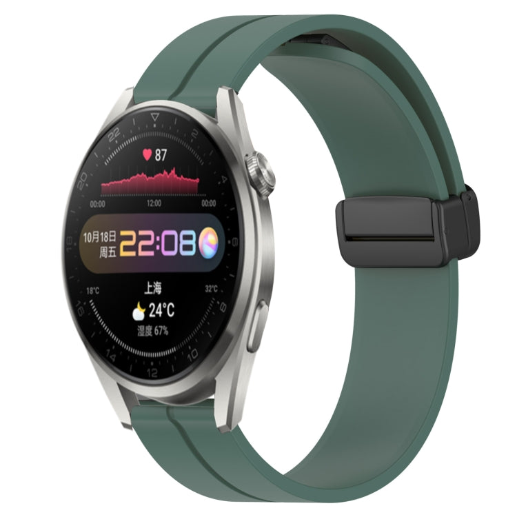 Bracelet de montre en silicone à fermoir magnétique de couleur unie de 22 mm, For Huawei Watch GT3 Pro 46mm, For Huawei Watch GT3 46mm, For Huawei Watch GT Runner, For Huawei Watch 3, For Huawei Watch 3 Pro, For Huawei GT2 Pro