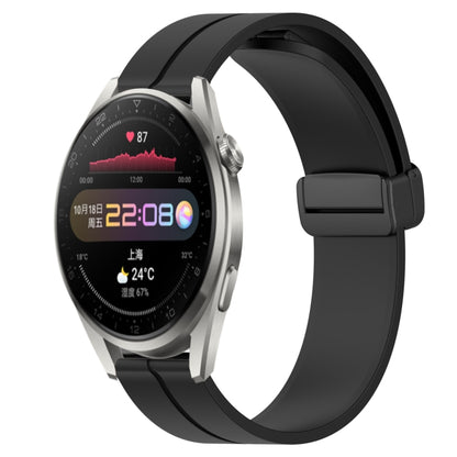 Bracelet de montre en silicone à fermoir magnétique de couleur unie de 22 mm, For Huawei Watch GT3 Pro 46mm, For Huawei Watch GT3 46mm, For Huawei Watch GT Runner, For Huawei Watch 3, For Huawei Watch 3 Pro, For Huawei GT2 Pro