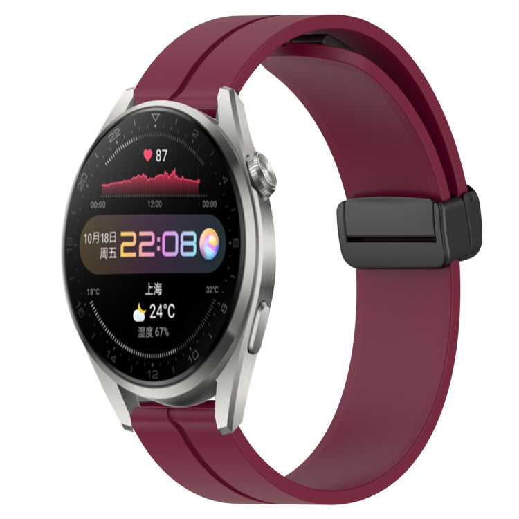 Bracelet de montre en silicone à fermoir magnétique de couleur unie de 22 mm, For Huawei Watch GT3 Pro 46mm, For Huawei Watch GT3 46mm, For Huawei Watch GT Runner, For Huawei Watch 3, For Huawei Watch 3 Pro, For Huawei GT2 Pro
