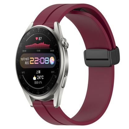 Bracelet de montre en silicone à fermoir magnétique de couleur unie de 22 mm, For Huawei Watch GT3 Pro 46mm, For Huawei Watch GT3 46mm, For Huawei Watch GT Runner, For Huawei Watch 3, For Huawei Watch 3 Pro, For Huawei GT2 Pro