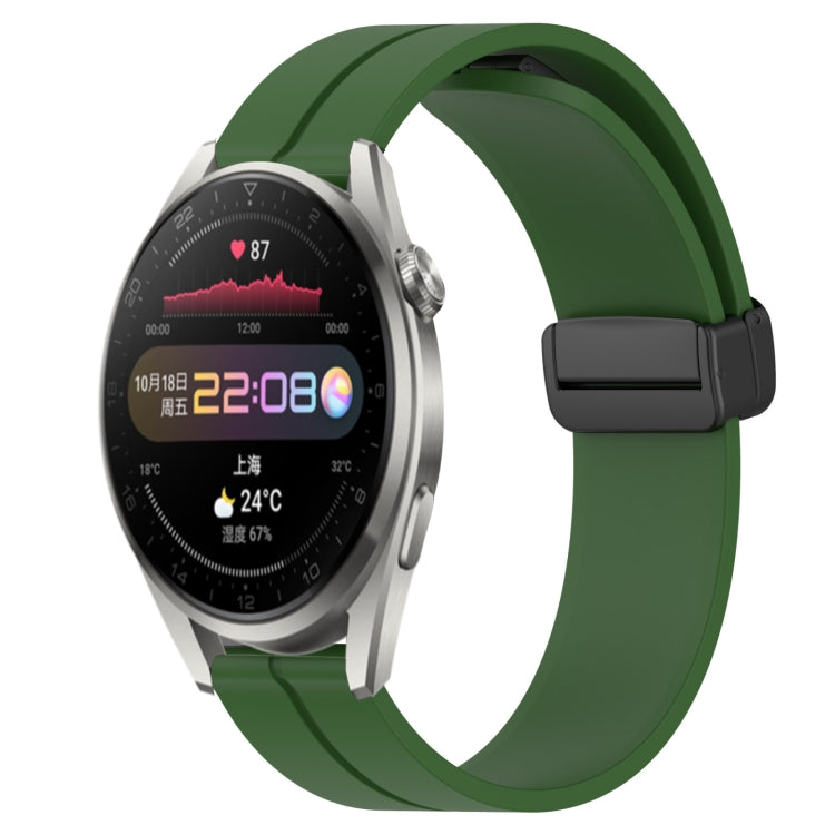 Bracelet de montre en silicone à fermoir magnétique de couleur unie de 22 mm, For Huawei Watch GT3 Pro 46mm, For Huawei Watch GT3 46mm, For Huawei Watch GT Runner, For Huawei Watch 3, For Huawei Watch 3 Pro, For Huawei GT2 Pro