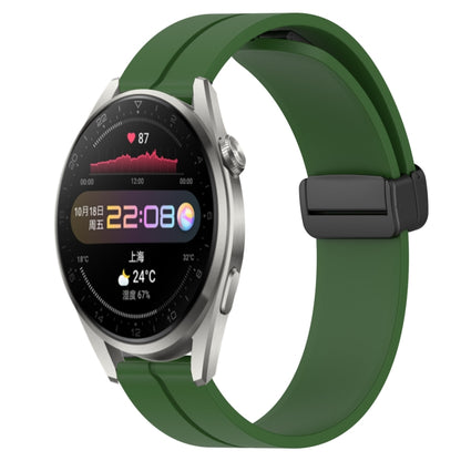 Bracelet de montre en silicone à fermoir magnétique de couleur unie de 22 mm, For Huawei Watch GT3 Pro 46mm, For Huawei Watch GT3 46mm, For Huawei Watch GT Runner, For Huawei Watch 3, For Huawei Watch 3 Pro, For Huawei GT2 Pro