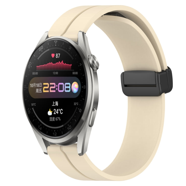 Bracelet de montre en silicone à fermoir magnétique de couleur unie de 22 mm, For Huawei Watch GT3 Pro 46mm, For Huawei Watch GT3 46mm, For Huawei Watch GT Runner, For Huawei Watch 3, For Huawei Watch 3 Pro, For Huawei GT2 Pro