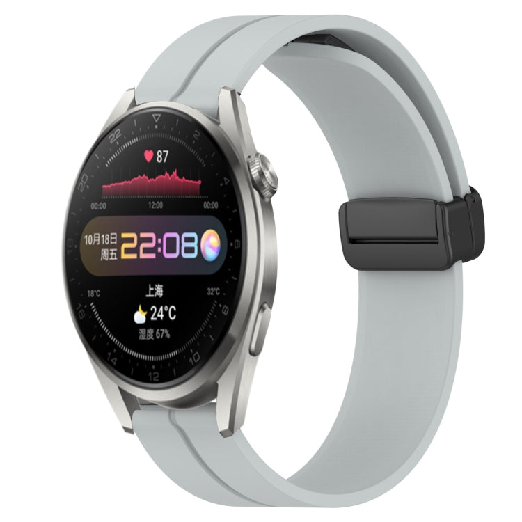 Bracelet de montre en silicone à fermoir magnétique de couleur unie de 22 mm, For Huawei Watch GT3 Pro 46mm, For Huawei Watch GT3 46mm, For Huawei Watch GT Runner, For Huawei Watch 3, For Huawei Watch 3 Pro, For Huawei GT2 Pro