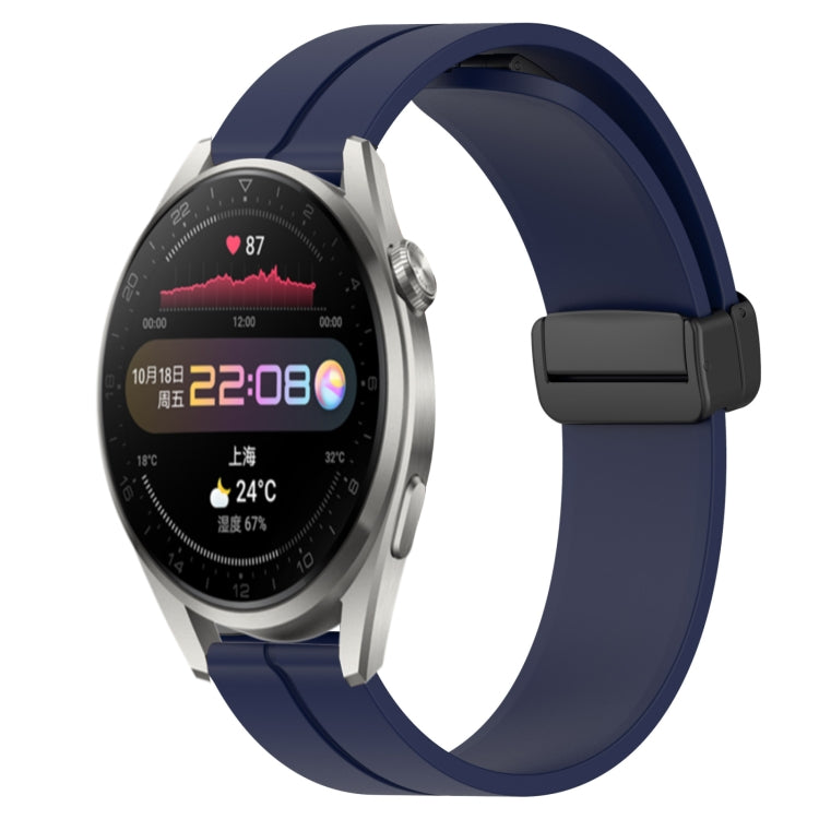 Bracelet de montre en silicone à fermoir magnétique de couleur unie de 22 mm, For Huawei Watch GT3 Pro 46mm, For Huawei Watch GT3 46mm, For Huawei Watch GT Runner, For Huawei Watch 3, For Huawei Watch 3 Pro, For Huawei GT2 Pro