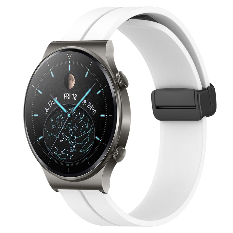 Bracelet de montre en silicone à fermoir magnétique de couleur unie de 22 mm, For Huawei Watch GT3 Pro 46mm, For Huawei Watch GT3 46mm, For Huawei Watch GT Runner, For Huawei Watch 3, For Huawei Watch 3 Pro, For Huawei GT2 Pro