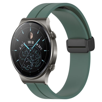 Bracelet de montre en silicone à fermoir magnétique de couleur unie de 22 mm, For Huawei Watch GT3 Pro 46mm, For Huawei Watch GT3 46mm, For Huawei Watch GT Runner, For Huawei Watch 3, For Huawei Watch 3 Pro, For Huawei GT2 Pro