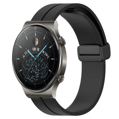 Bracelet de montre en silicone à fermoir magnétique de couleur unie de 22 mm, For Huawei Watch GT3 Pro 46mm, For Huawei Watch GT3 46mm, For Huawei Watch GT Runner, For Huawei Watch 3, For Huawei Watch 3 Pro, For Huawei GT2 Pro