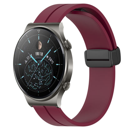 Bracelet de montre en silicone à fermoir magnétique de couleur unie de 22 mm, For Huawei Watch GT3 Pro 46mm, For Huawei Watch GT3 46mm, For Huawei Watch GT Runner, For Huawei Watch 3, For Huawei Watch 3 Pro, For Huawei GT2 Pro