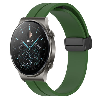 Bracelet de montre en silicone à fermoir magnétique de couleur unie de 22 mm, For Huawei Watch GT3 Pro 46mm, For Huawei Watch GT3 46mm, For Huawei Watch GT Runner, For Huawei Watch 3, For Huawei Watch 3 Pro, For Huawei GT2 Pro