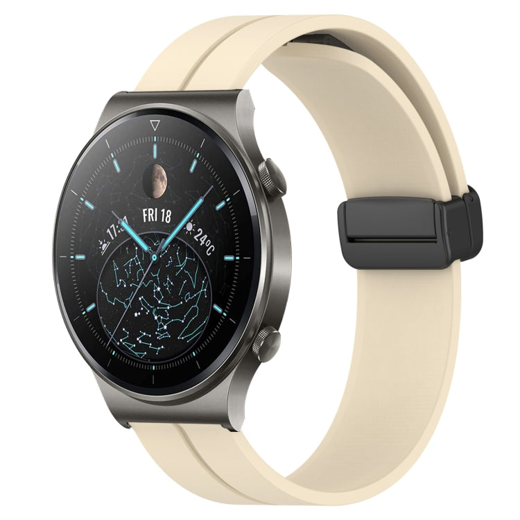 Bracelet de montre en silicone à fermoir magnétique de couleur unie de 22 mm, For Huawei Watch GT3 Pro 46mm, For Huawei Watch GT3 46mm, For Huawei Watch GT Runner, For Huawei Watch 3, For Huawei Watch 3 Pro, For Huawei GT2 Pro