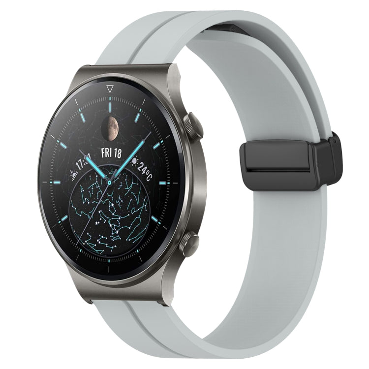 Bracelet de montre en silicone à fermoir magnétique de couleur unie de 22 mm, For Huawei Watch GT3 Pro 46mm, For Huawei Watch GT3 46mm, For Huawei Watch GT Runner, For Huawei Watch 3, For Huawei Watch 3 Pro, For Huawei GT2 Pro