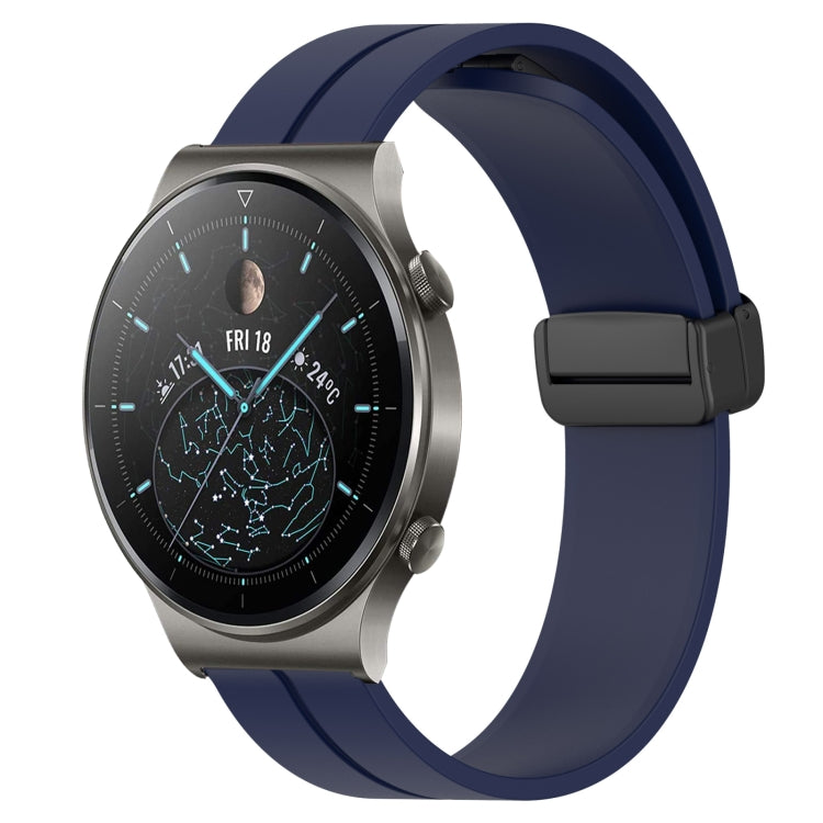 Bracelet de montre en silicone à fermoir magnétique de couleur unie de 22 mm, For Huawei Watch GT3 Pro 46mm, For Huawei Watch GT3 46mm, For Huawei Watch GT Runner, For Huawei Watch 3, For Huawei Watch 3 Pro, For Huawei GT2 Pro