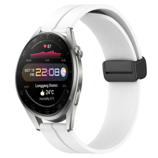 Bracelet de montre en silicone à fermoir magnétique de couleur unie de 22 mm, For Huawei Watch 3 Pro New