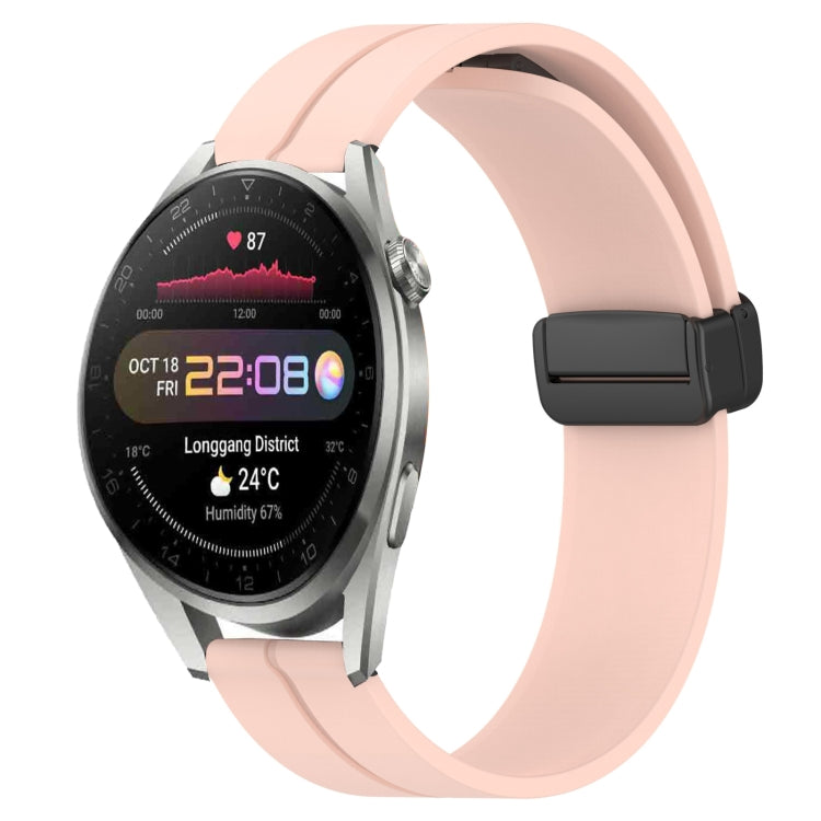 Bracelet de montre en silicone à fermoir magnétique de couleur unie de 22 mm, For Huawei Watch 3 Pro New