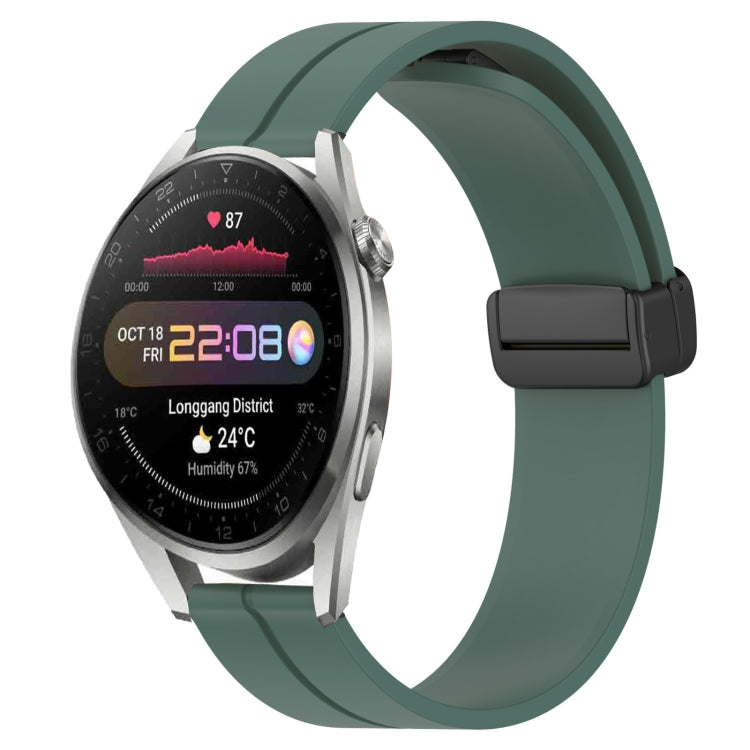 Bracelet de montre en silicone à fermoir magnétique de couleur unie de 22 mm, For Huawei Watch 3 Pro New