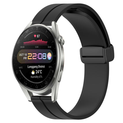Bracelet de montre en silicone à fermoir magnétique de couleur unie de 22 mm, For Huawei Watch 3 Pro New