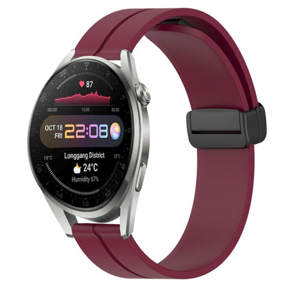 Bracelet de montre en silicone à fermoir magnétique de couleur unie de 22 mm, For Huawei Watch 3 Pro New
