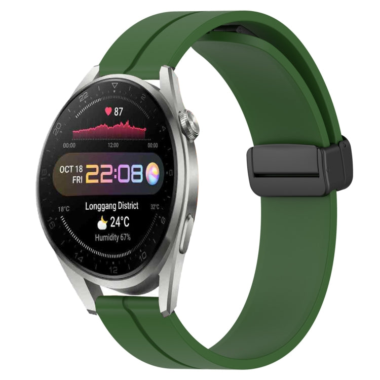 Bracelet de montre en silicone à fermoir magnétique de couleur unie de 22 mm, For Huawei Watch 3 Pro New