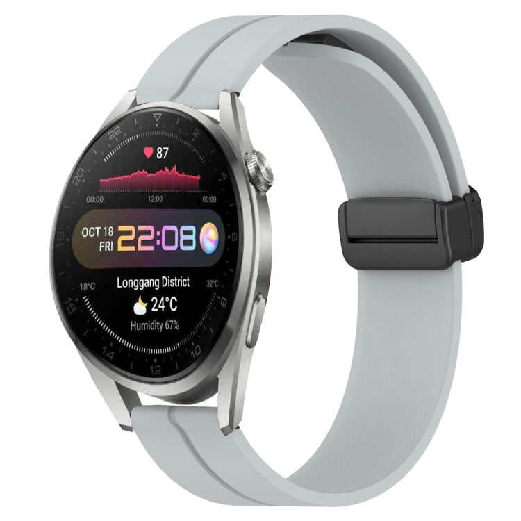 Bracelet de montre en silicone à fermoir magnétique de couleur unie de 22 mm, For Huawei Watch 3 Pro New