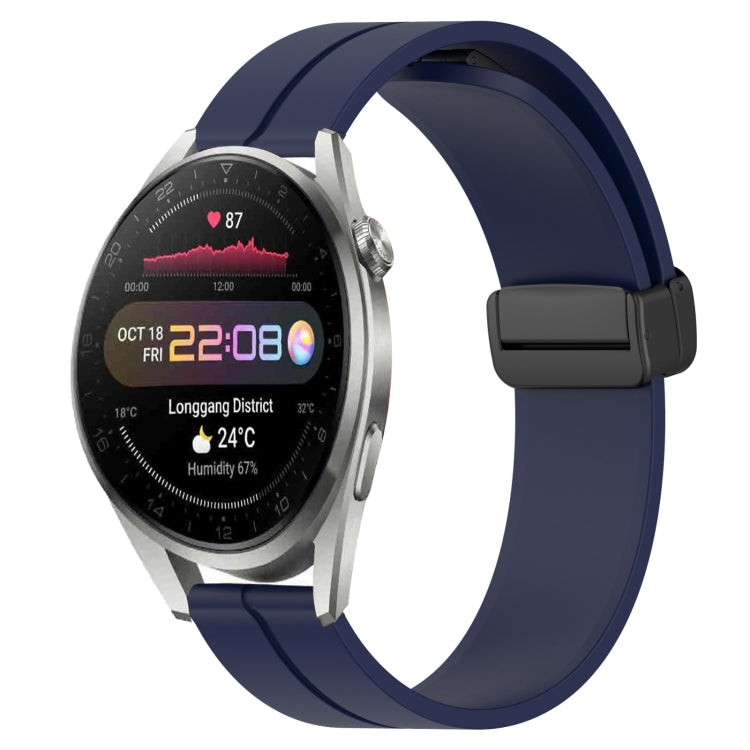 Bracelet de montre en silicone à fermoir magnétique de couleur unie de 22 mm, For Huawei Watch 3 Pro New