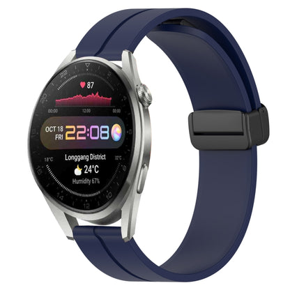 Bracelet de montre en silicone à fermoir magnétique de couleur unie de 22 mm, For Huawei Watch 3 Pro New