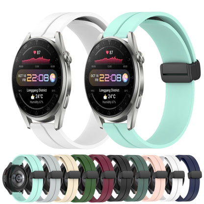 Bracelet de montre en silicone à fermoir magnétique de couleur unie de 22 mm, For Huawei Watch 3 Pro New