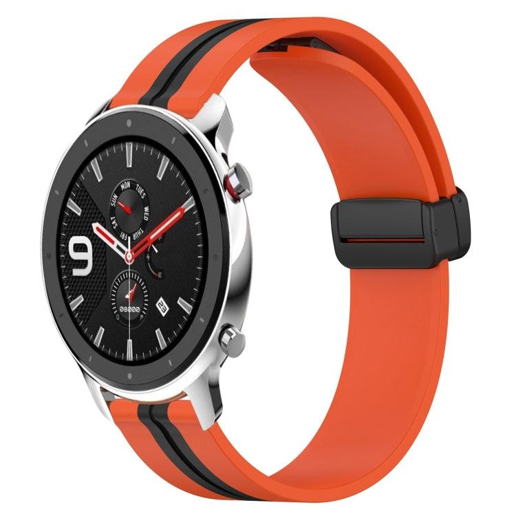 Bracelet de montre en silicone à fermoir magnétique pliant de 22 mm, For Amazfit GTR 4, For Amazfit GTR 3, For Amazfit GTR 3 Pro, For Amazfit GTR 2e, For Amazfit GTR 2, For Amazfit 3