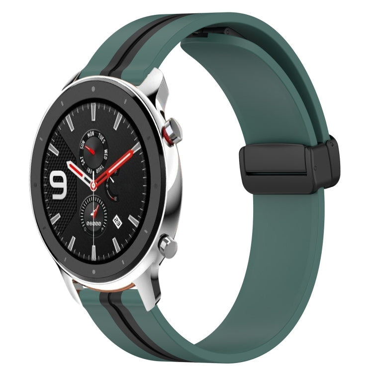 Bracelet de montre en silicone à fermoir magnétique pliant de 22 mm, For Amazfit GTR 4, For Amazfit GTR 3, For Amazfit GTR 3 Pro, For Amazfit GTR 2e, For Amazfit GTR 2, For Amazfit 3