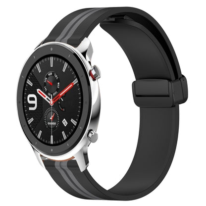 Bracelet de montre en silicone à fermoir magnétique pliant de 22 mm, For Amazfit GTR 4, For Amazfit GTR 3, For Amazfit GTR 3 Pro, For Amazfit GTR 2e, For Amazfit GTR 2, For Amazfit 3