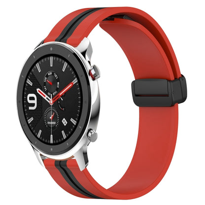 Bracelet de montre en silicone à fermoir magnétique pliant de 22 mm, For Amazfit GTR 4, For Amazfit GTR 3, For Amazfit GTR 3 Pro, For Amazfit GTR 2e, For Amazfit GTR 2, For Amazfit 3