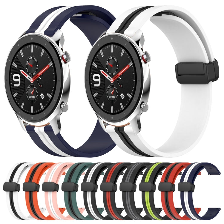 Bracelet de montre en silicone à fermoir magnétique pliant de 22 mm, For Amazfit GTR 4, For Amazfit GTR 3, For Amazfit GTR 3 Pro, For Amazfit GTR 2e, For Amazfit GTR 2, For Amazfit 3