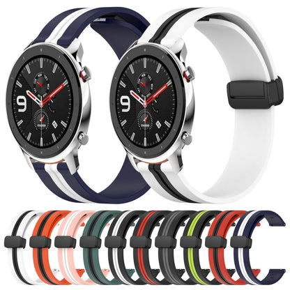 Bracelet de montre en silicone à fermoir magnétique pliant de 22 mm, For Amazfit GTR 4, For Amazfit GTR 3, For Amazfit GTR 3 Pro, For Amazfit GTR 2e, For Amazfit GTR 2, For Amazfit 3