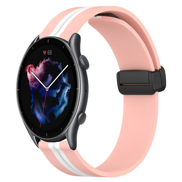 Bracelet de montre en silicone à fermoir magnétique pliant de 22 mm, For Amazfit GTR 4, For Amazfit GTR 3, For Amazfit GTR 3 Pro, For Amazfit GTR 2e, For Amazfit GTR 2, For Amazfit 3